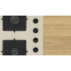 Serie 4 Gazlı Ocak 60 cm NeoKlasik, Sert cam, İnci beyazı