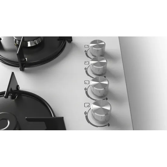 Serie 2 Gazlı Ocak 60 cm Sert cam, Beyaz