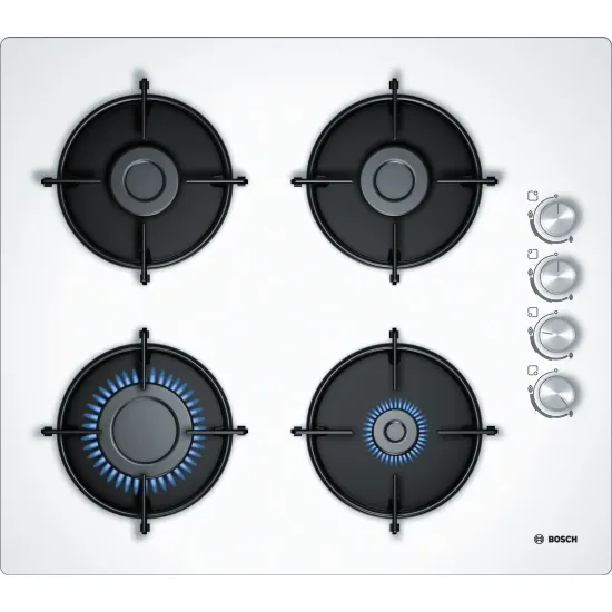 Serie 4 Gazlı Ocak 60 cm Sert cam, Beyaz