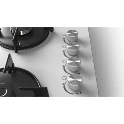 Serie 4 Gazlı Ocak 60 cm Sert cam, Beyaz