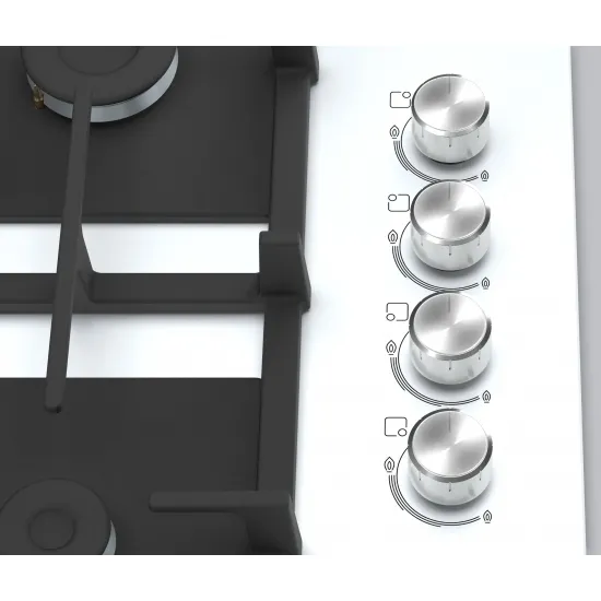 Serie 2 Gazlı Ocak 60 cm Sert cam, Beyaz