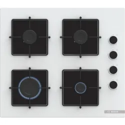 Serie 4 Gazlı Ocak 60 cm Sert cam, Beyaz