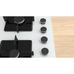 Serie 4 Gazlı Ocak 60 cm Sert cam, Beyaz