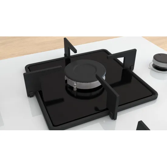 Serie 4 Gazlı Ocak 60 cm Sert cam, Beyaz