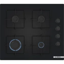 Serie 4 Gazlı Ocak 60 cm Sert cam, Siyah