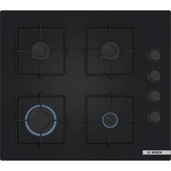 Serie 4 Gazlı Ocak 60 cm Sert cam, Siyah
