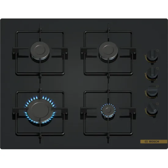 Serie 4 Gazlı Ocak 60 cm NeoKlasik, Sert cam, Siyah