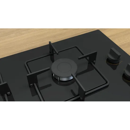 Serie 4 Gazlı Ocak 60 cm NeoKlasik, Sert cam, Siyah