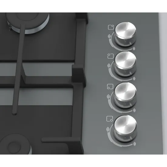 Serie 2 Gazlı Ocak 60 cm Sert cam, Antrasit gri