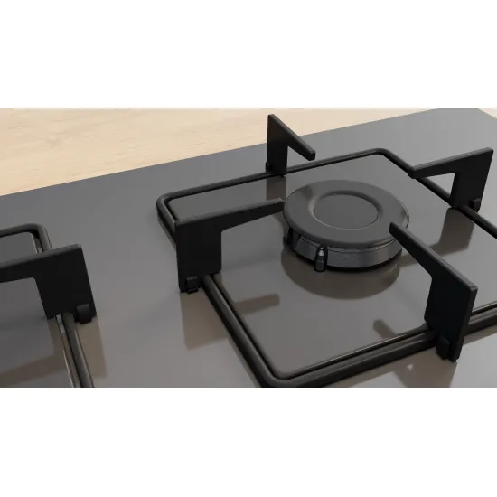 Serie 4 Gazlı Ocak 60 cm Sert cam, Antrasit gri