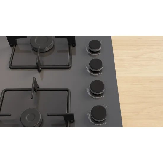 Serie 4 Gazlı Ocak 60 cm Sert cam, Antrasit gri