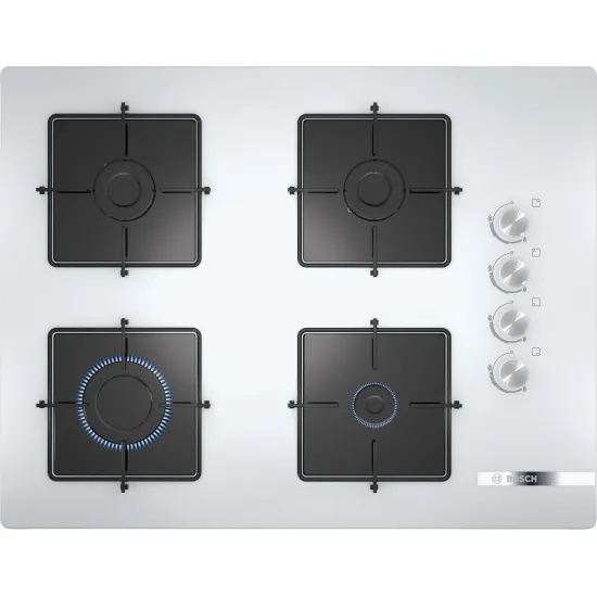 Serie 4 Gazlı Ocak 67 cm Sert cam, Beyaz