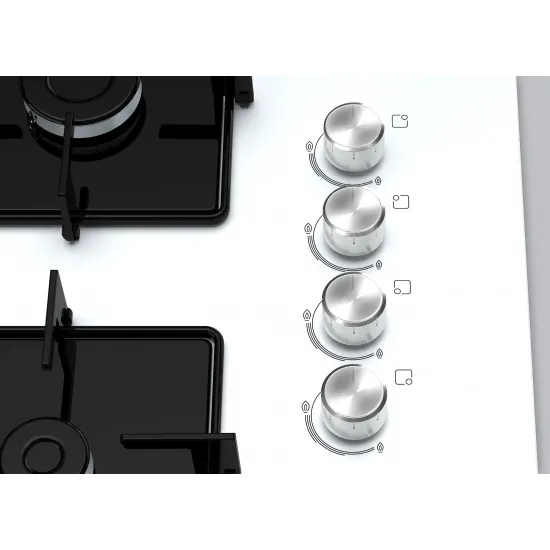 Serie 4 Gazlı Ocak 67 cm Sert cam, Beyaz