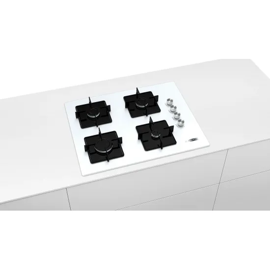 Serie 4 Gazlı Ocak 67 cm Sert cam, Beyaz