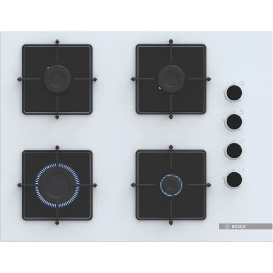 Serie 4 Gazlı Ocak 67 cm Sert cam, Beyaz