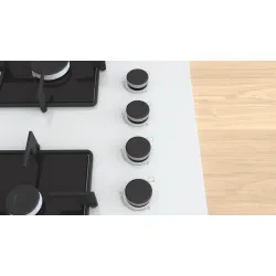 Serie 4 Gazlı Ocak 67 cm Sert cam, Beyaz