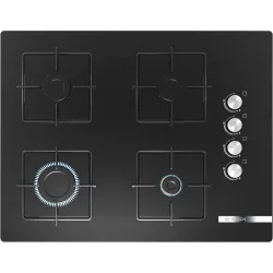 Serie 4 Gazlı Ocak 67 cm Sert cam, Siyah