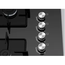 Serie 4 Gazlı Ocak 67 cm Sert cam, Siyah