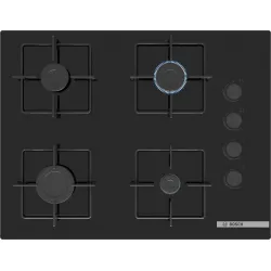 Serie 4 Gazlı Ocak 67 cm Sert cam, Siyah