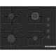 Serie 4 Gazlı Ocak 67 cm Sert cam, Siyah