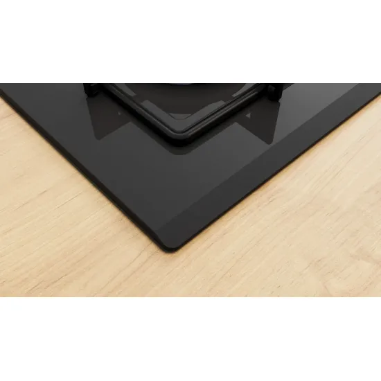 Serie 4 Gazlı Ocak 67 cm Sert cam, Siyah