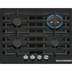 Serie 6 Gazlı Ocak 60 cm Sert cam, Siyah