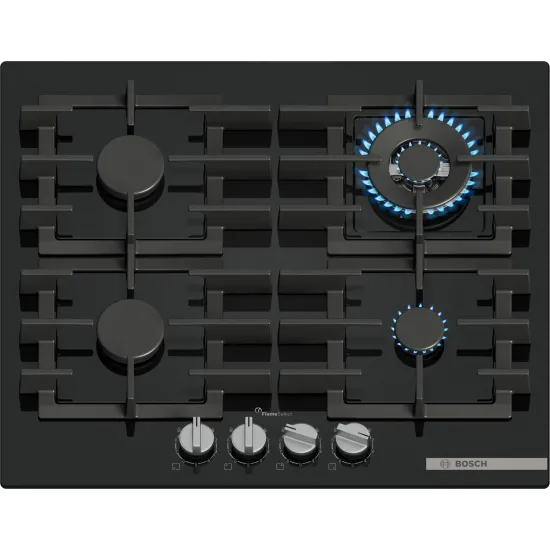 Serie 6 Gazlı Ocak 60 cm Sert cam, Siyah