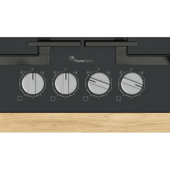 Serie 6 Gazlı Ocak 60 cm Sert cam, Siyah