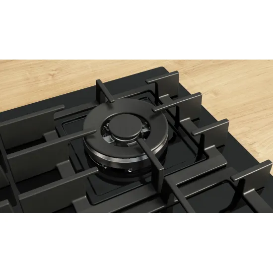 Serie 6 Gazlı Ocak 60 cm Sert cam, Siyah