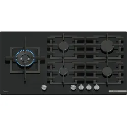 Serie 6 Gazlı Ocak 90 cm Sert cam, Siyah