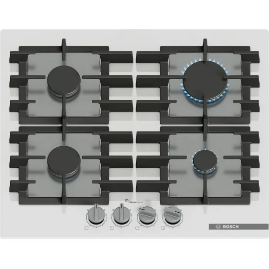 Serie 6 Gazlı Ocak 60 cm Sert cam, Beyaz
