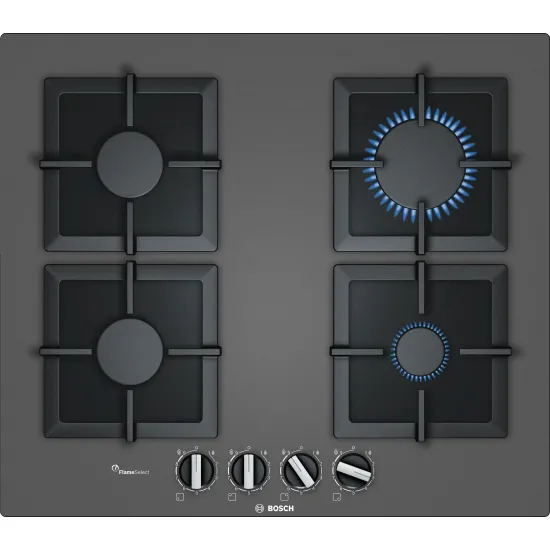 Serie 6 Gazlı Ocak 60 cm Sert cam, Antrasit gri