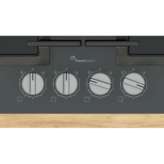 Serie 6 Gazlı Ocak 60 cm Sert cam, Antrasit gri
