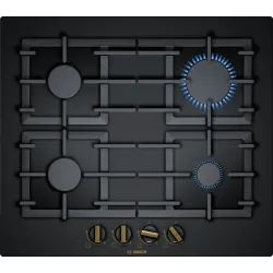 Serie 6 Gazlı Ocak 60 cm NeoKlasik, Sert cam, Siyah