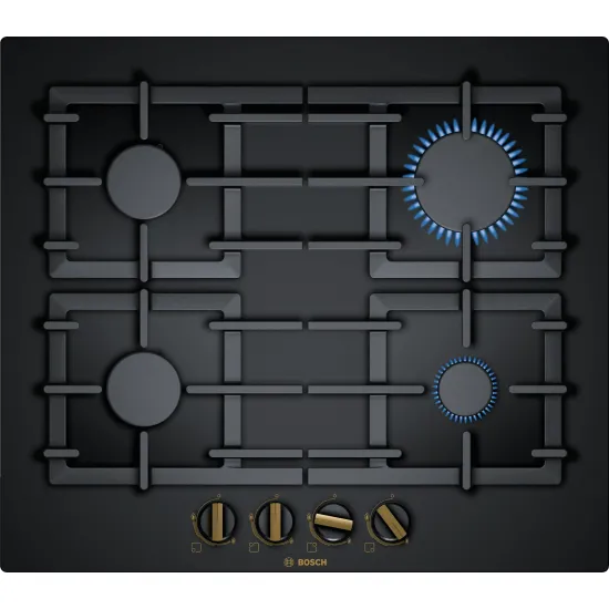 Serie 6 Gazlı Ocak 60 cm NeoKlasik, Sert cam, Siyah