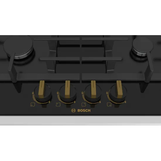 Serie 6 Gazlı Ocak 60 cm NeoKlasik, Sert cam, Siyah