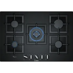 Serie 6 Gazlı Ocak 75 cm Sert cam, Siyah