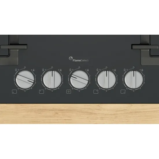 Serie 6 Gazlı Ocak 75 cm Sert cam, Siyah