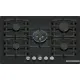Serie 6 Gazlı Ocak 75 cm Sert cam, Siyah