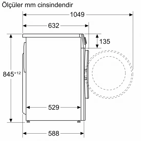 Serie 4 Çamaşır Makinesi 9 kg 1200 dev./dak., Beyaz